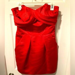 BCBGeneration Womens Dress Red Size 10 Strapless Homecoming/Formal Event Pockets